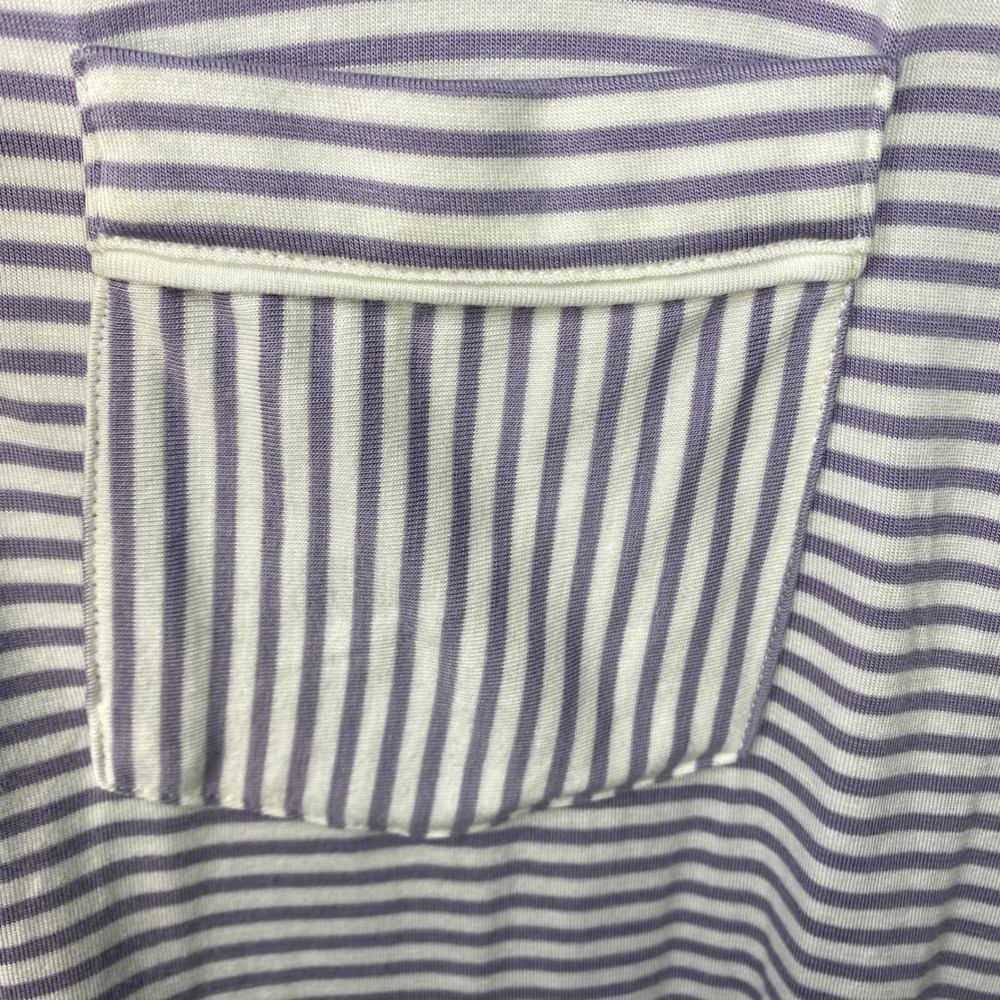 UGG Womens Striped Button Down Nightshirt Purple White 3/4 Sleeve XL Loungewear - Picture 6 of 15
